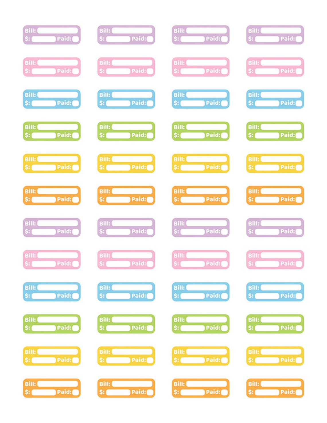Pay Bill Stickers Bullet Journal Stickers Printable Planner - Etsy