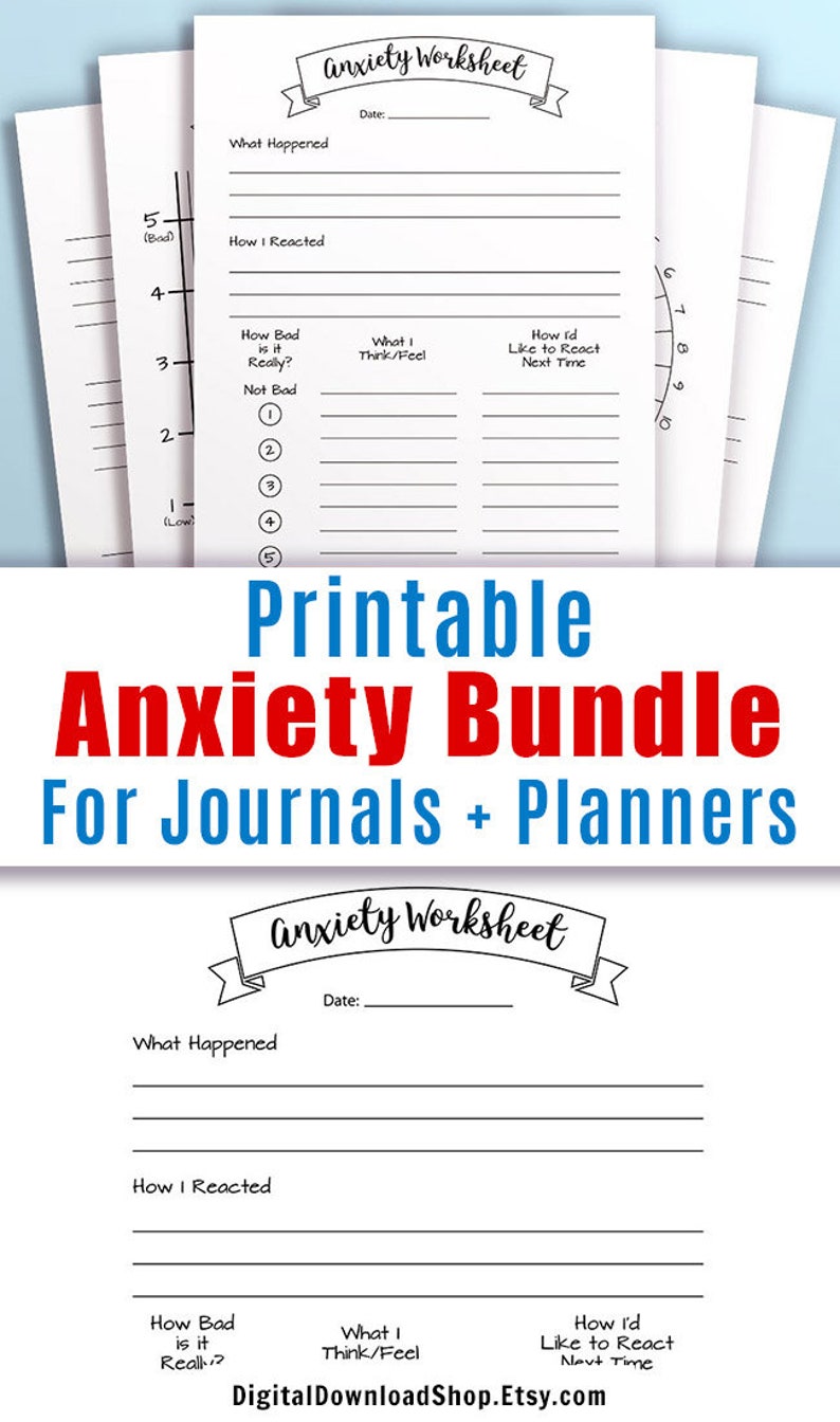 Bullet Journal Anxiety Printables Bundle Anxiety Tracker | Etsy