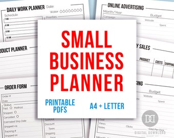 Small Business Planner Printable, Home Business Organizer, Etsy Business Management, Productivity Planner, Business Binder, Order Tracker