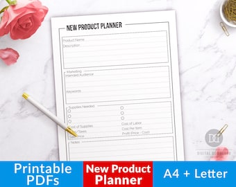 New Product Planner Printable, Small Business Planner Printable, Etsy Seller Planner, New Product Template, Business Organizer, Product Idea