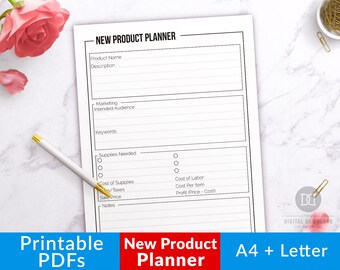 New Product Planner Printable, Small Business Planner Printable, Etsy Seller Planner, New Product Template, Business Organizer, Product Idea