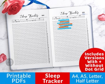 Sleep Tracker Bujo Journal Printable, Sleep Tracker Printable, 31 Day Monthly Sleep Planner Printable, Sleep Pattern, Sleep Log Chart PDF