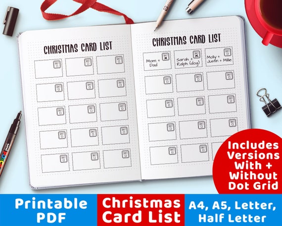 Christmas Card List Printable Bullet Journal Printable Christmas Card Planner Bujo Christmas Planner Holiday Planner Card Tracker Pdf Christmas Card List Printable Bullet Journal Printable Christmas Card Planner Bujo Christmas Planner Holiday Planner Card Tracker Pdf