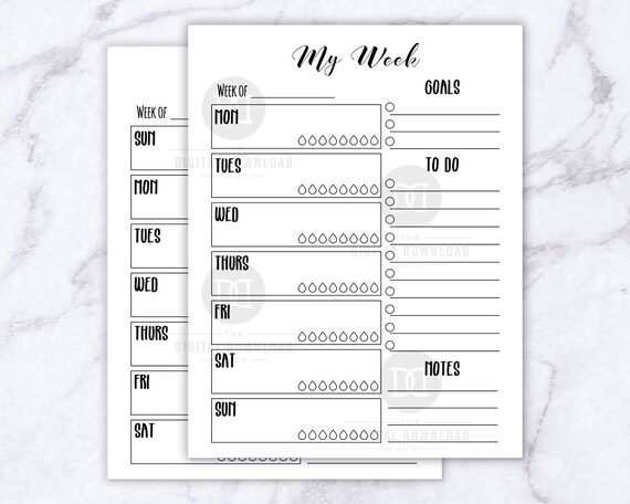 Weekly Planner Bullet Journal Printable Weekly Planner Printable Weekly Schedule Undated Weekly Agenda Week At A Glance Weekly Organizer