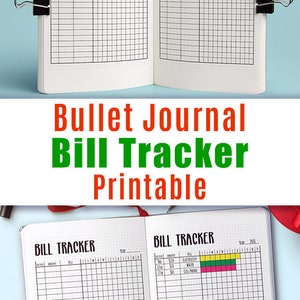Bullet Journal Bill Tracker Printable, Monthly Bill Payment Tracker ...