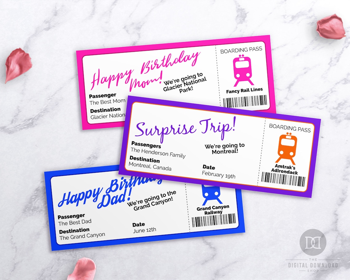 Zugticket Vorlage druckbar Bearbeitbare Bordkarte Vorlage - Etsy.de