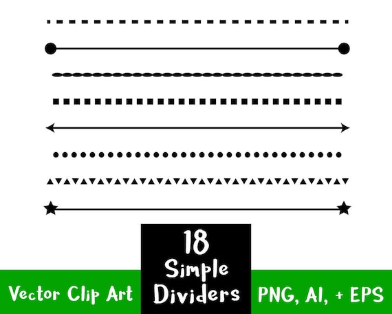 18 Simple Shape Line Dividers Clip Art Dividers Text Divider - Etsy