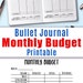 Monthly Budget Printable Bullet Journal Budget Printable - Etsy