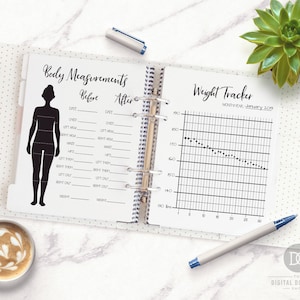 Bullet Journal Health and Fitness Planner Printable Bundle, Weight Loss ...