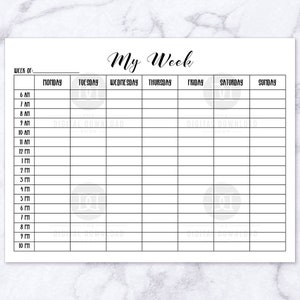 Time Blocking Planner Printable Weekly Planner, Time Blocking Printable, Undated Hourly Planner, Hourly Schedule, Time Management Planner image 3