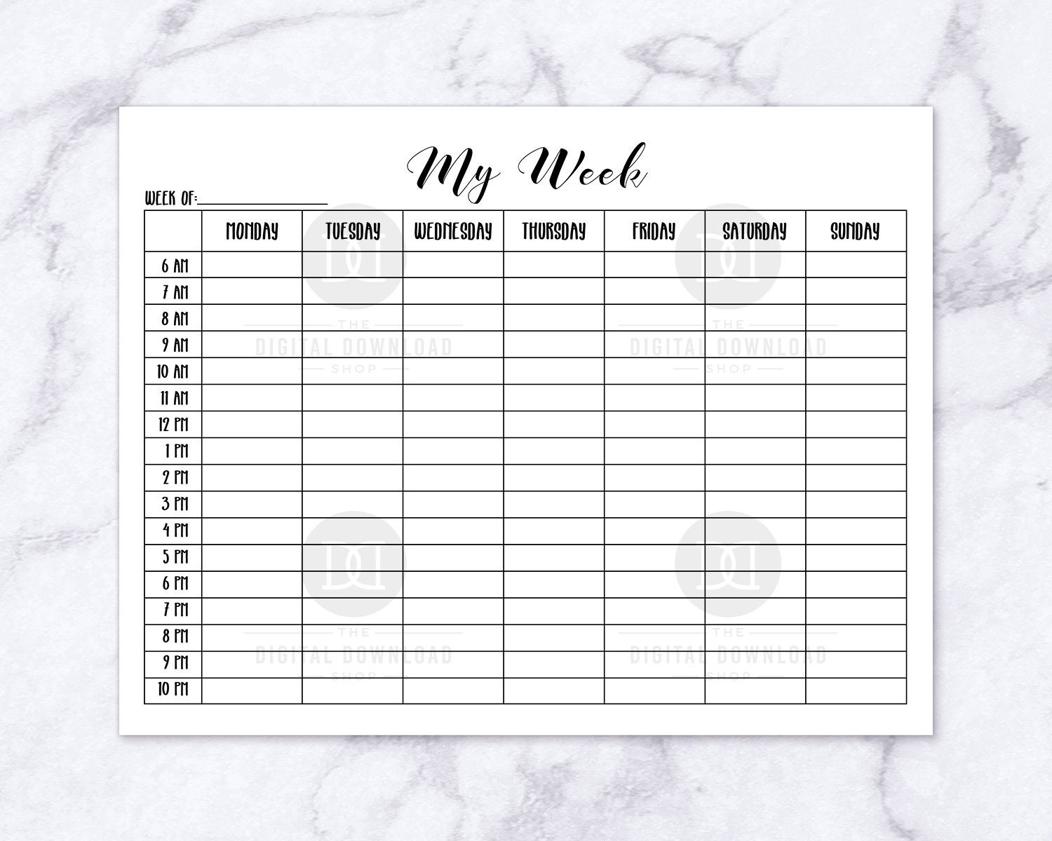 Time Blocking Planner Printable Weekly Planner Time Blocking Etsy