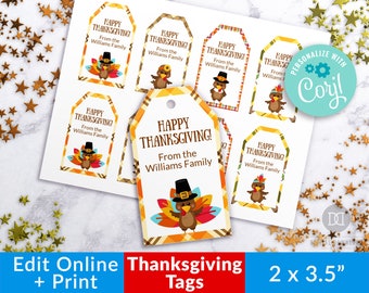 Thanksgiving Tags Printable, Editable Thanksgiving Tags Template, Thanksgiving Labels Personalized, Thanksgiving Favor Tags, Friendsgiving