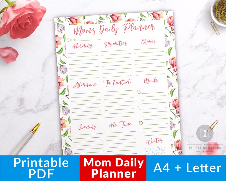 Mom Daily Planner Printable Mom Planner Undated Printable Etsy