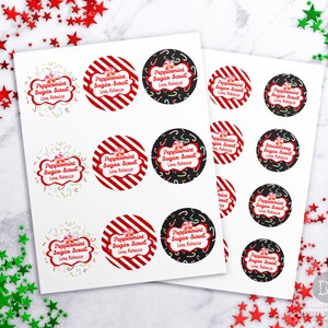 Sugar Scrub Labels- Peppermint Editable, Printable Christmas Labels ...