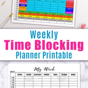 Time Blocking Planner Printable Weekly Planner, Time Blocking Printable, Undated Hourly Planner, Hourly Schedule, Time Management Planner image 5