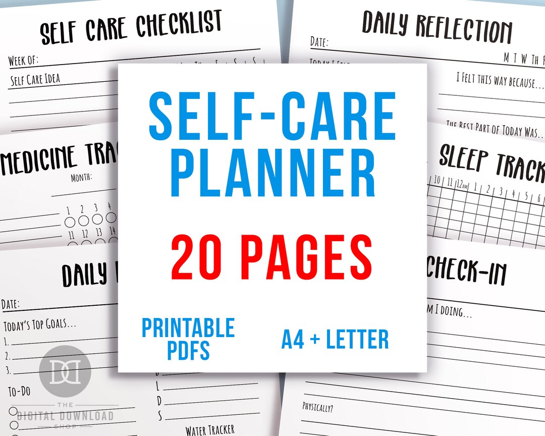 Self Care Planner Printables Bundle, Mental Health Planner, Anxiety ...