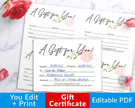 Certificate Template Printable Editable Design For