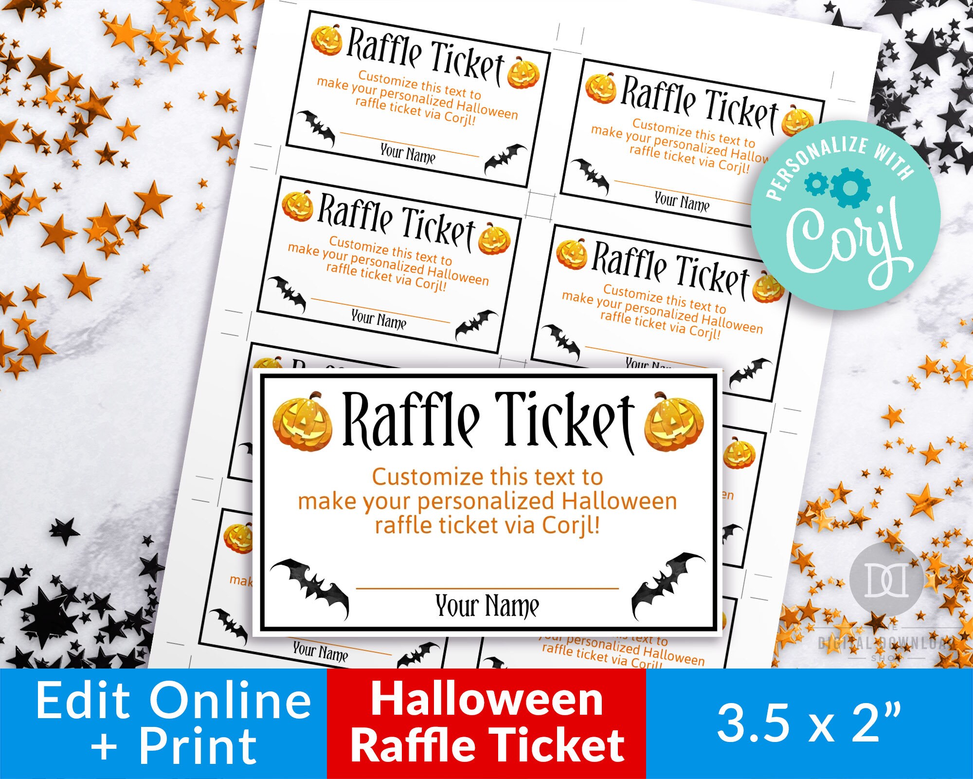 halloween raffle ticket template editable printable raffle etsy australia