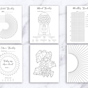 Bujo Journal Tracker Template Printable Bundle, Habit Tracker, Mood ...