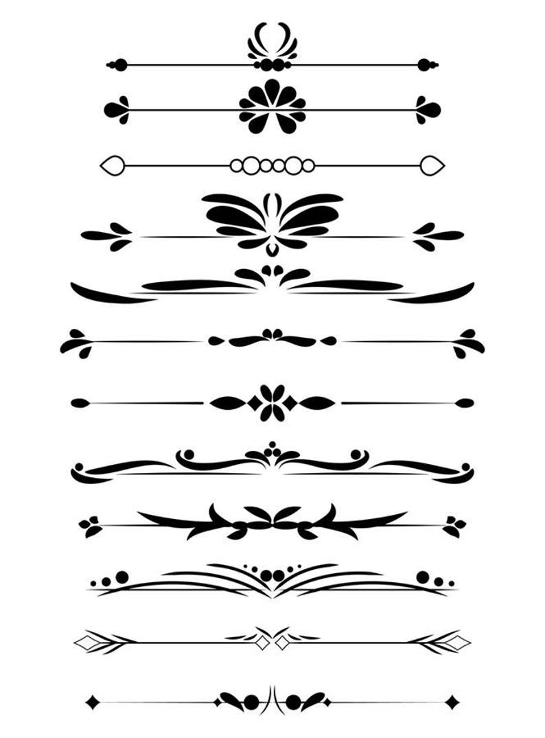 Download 12 Decorative Dividers Flourish Clipart Text Divider | Etsy