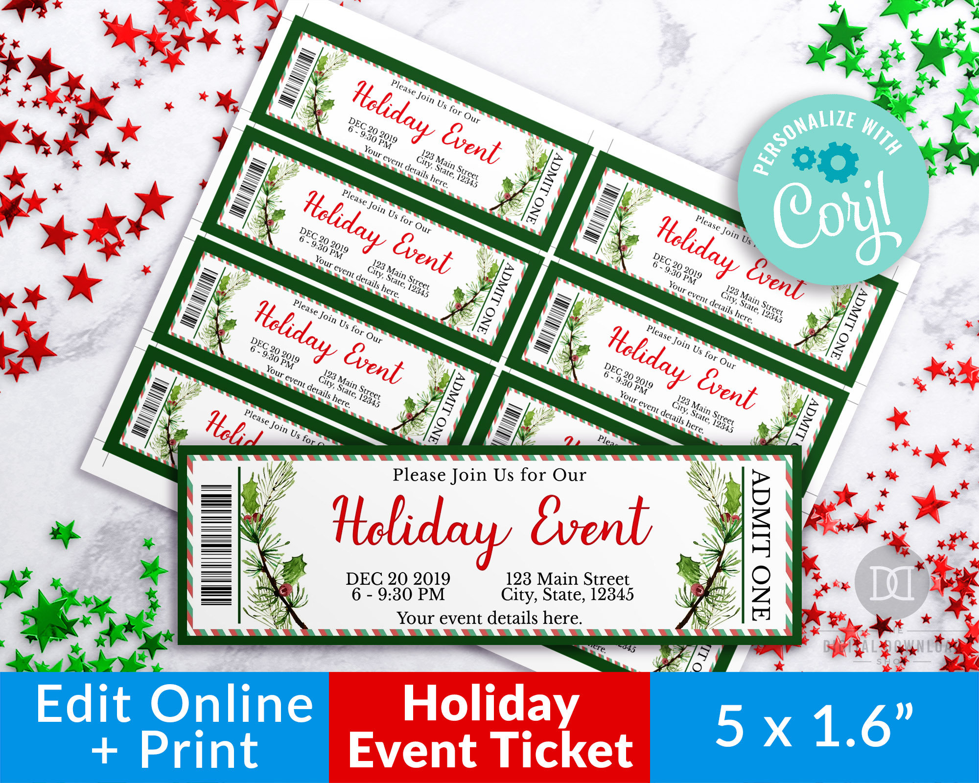 holiday-event-ticket-printable-editable-ticket-templates-christmas-party-invitation-ticket-holiday-concert-fake-ticket-diy-event-ticket-etsy