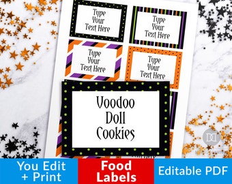 Halloween Food Labels Printable, Halloween Editable Food Tags, Halloween Buffet Card Printable, Halloween Food Cards, Table Place Cards PDF