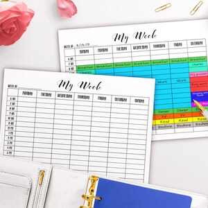 Time Blocking Planner Printable Weekly Planner, Time Blocking Printable, Undated Hourly Planner, Hourly Schedule, Time Management Planner image 2