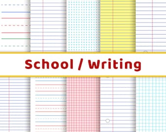 paper with dotted lines for writing School Digital Papers, Handwriting Practice, Back to School, Lined Journal Paper, Dot Grid Printable, Preschool Paper, Graph Paper Journal
