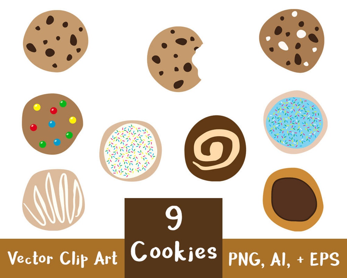 9-cookies-clipart-chocolate-chip-cookie-clipart-sugar-etsy