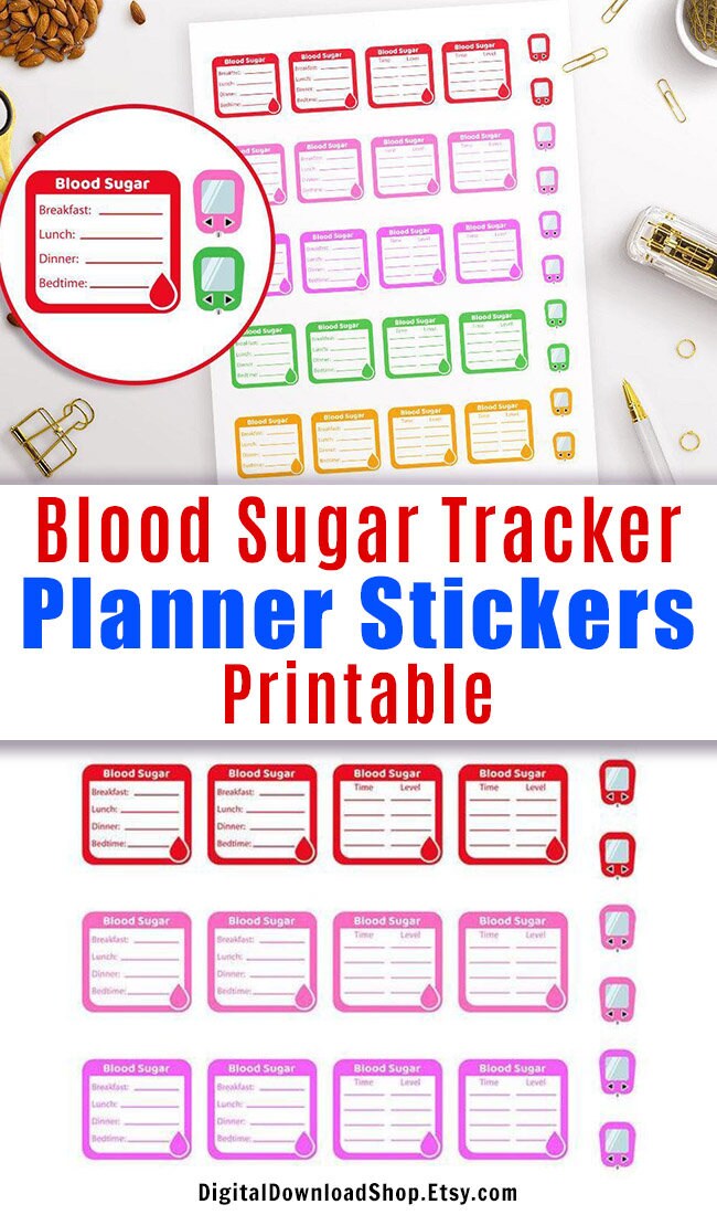 Blood Sugar Tracker Stickers Glucose Monitor Sticker Bullet Etsy