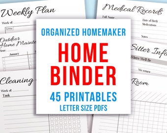 Home Management Binder Printable, Household Binder Printable, Family Binder, Mom Planner, Home Binder, Household Planner PDF, SAHM Binder
