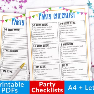 Party Checklists Printables, Party Planner Printable, Event Checklist ...