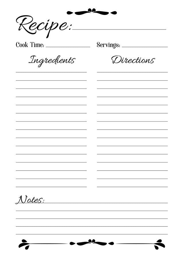 Free Printable Recipe Templates