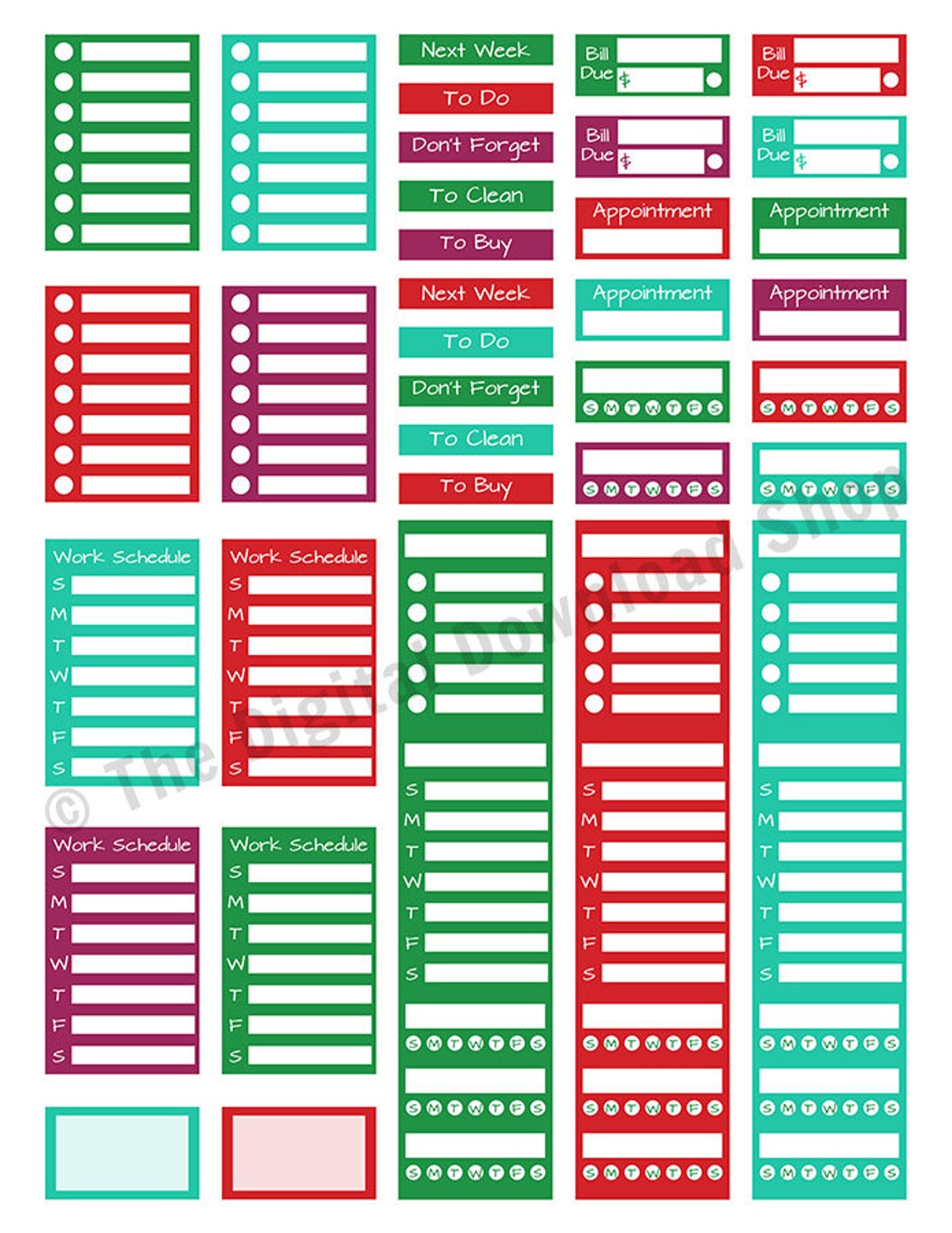 Christmas Sidebar Stickers Printable Planner Stickers | Etsy