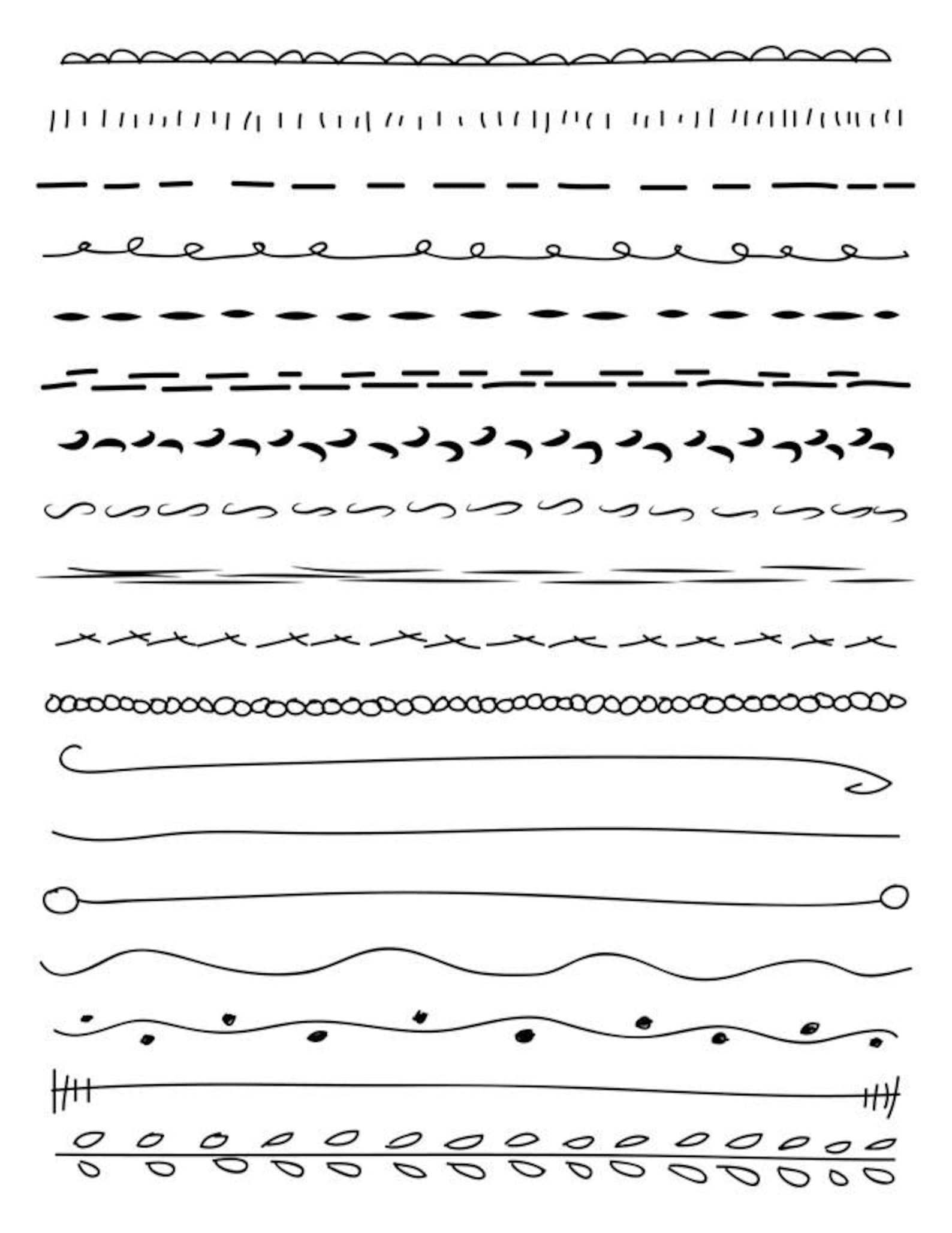 18 Lines Clipart Set 1 Text Dividers Doodles Clipart - Etsy