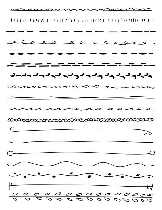 18 Zeilen Clipart Set 1 Text Divider Doodles Clipart Etsy