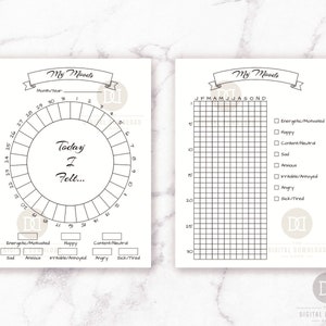 Bullet Journal Anxiety Printables Bundle Anxiety Tracker - Etsy