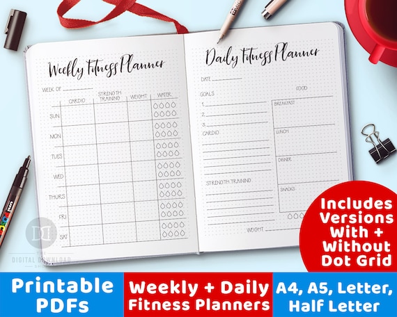 2 Fitness Planner Printables Daily Fitness Planner Weekly Fitness Planner Bullet Journal Fitness Journal Exercise Planner Health Planner 2 Fitness Planner Printables Daily Fitness Planner Weekly Fitness Planner Bullet Journal Fitness Journal Exercise Planner Health Planner
