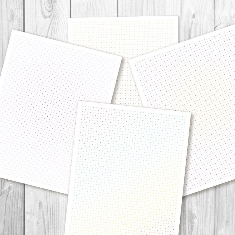 colored dot grid printable paper bullet journal printable etsy