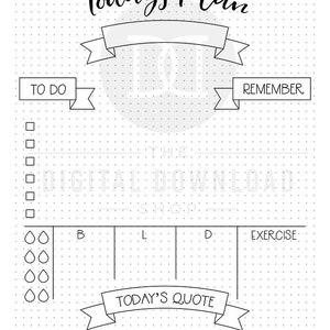 Daily Planner Printable, Bujo Journal Daily Log Printable, Bujo Daily ...