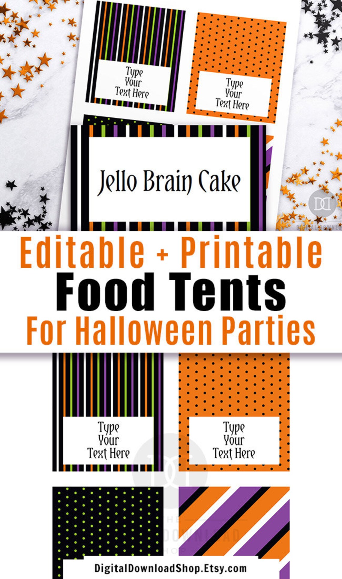 Halloween Food Tents Printable Halloween Editable Buffet | Etsy