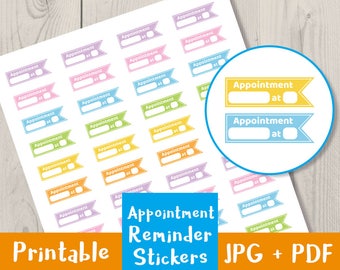 Appointment Reminder Stickers, Appointment Stickers, Bullet Journal Stickers Printable Planner Stickers, Meeting Reminder, Doctor, Dentist