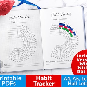 Bujo Journal Habit Tracker Printable Half Circle Radial - Etsy