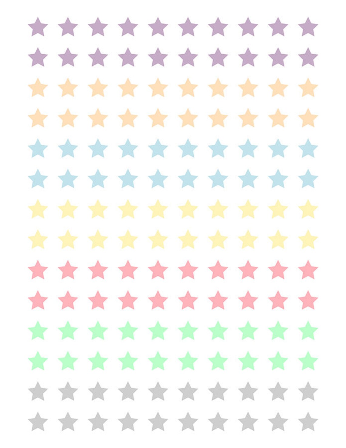 Star Printable Planner Stickers Star Stickers Bullet Journal | Etsy