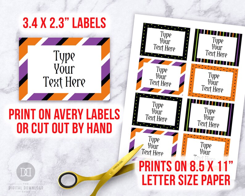 Halloween Food Labels Printable Halloween Editable Food Tags | Etsy