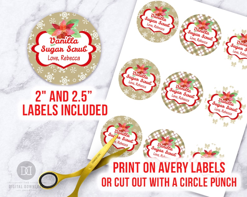 Sugar Scrub Labels Vanilla Printable Mason Jar Labels Etsy