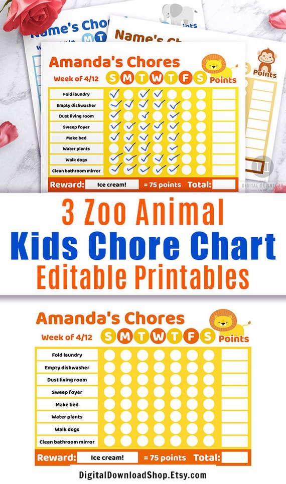 Animal Chore Chart