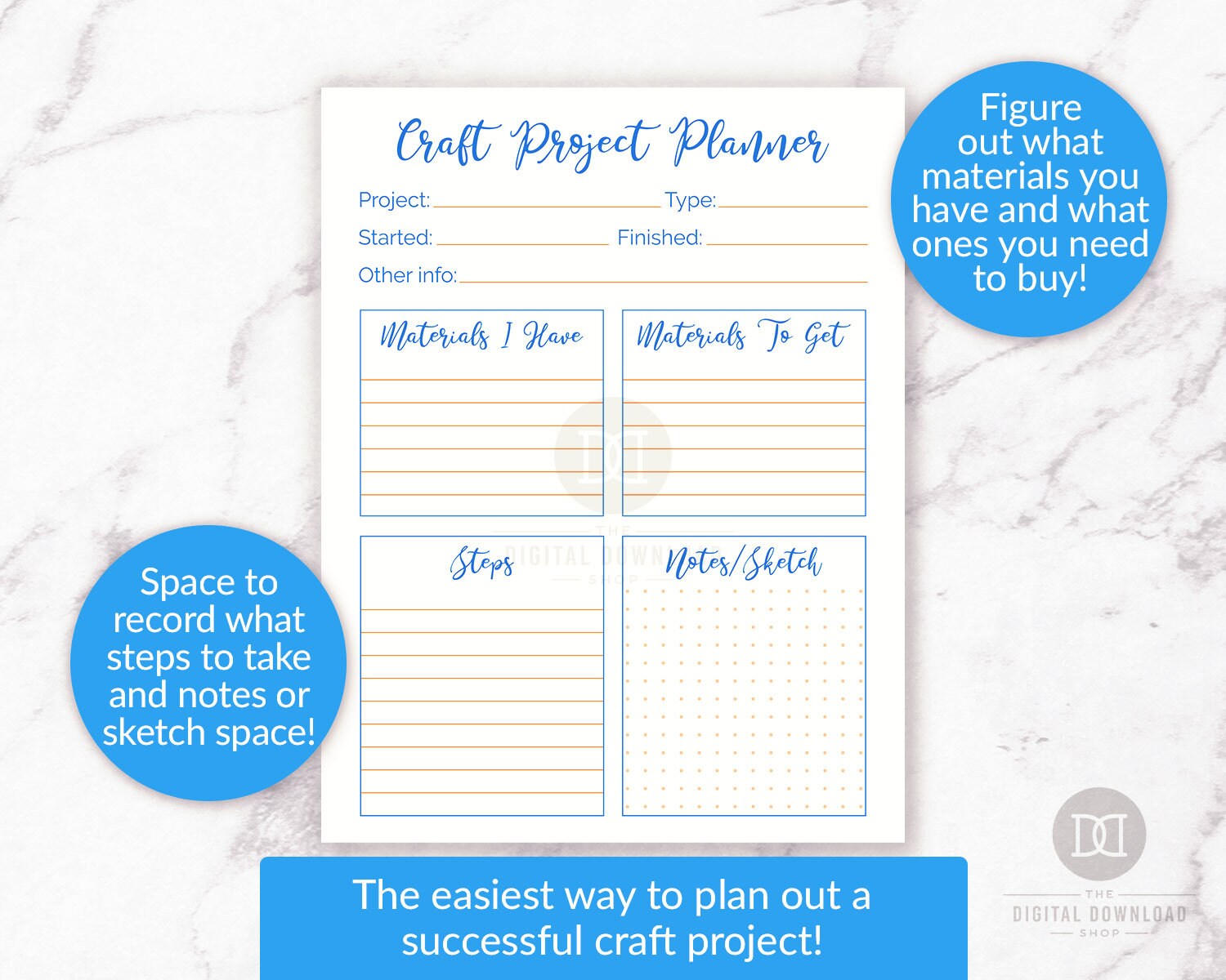 Craft Project Planner Printable Craft Planner Project | Etsy
