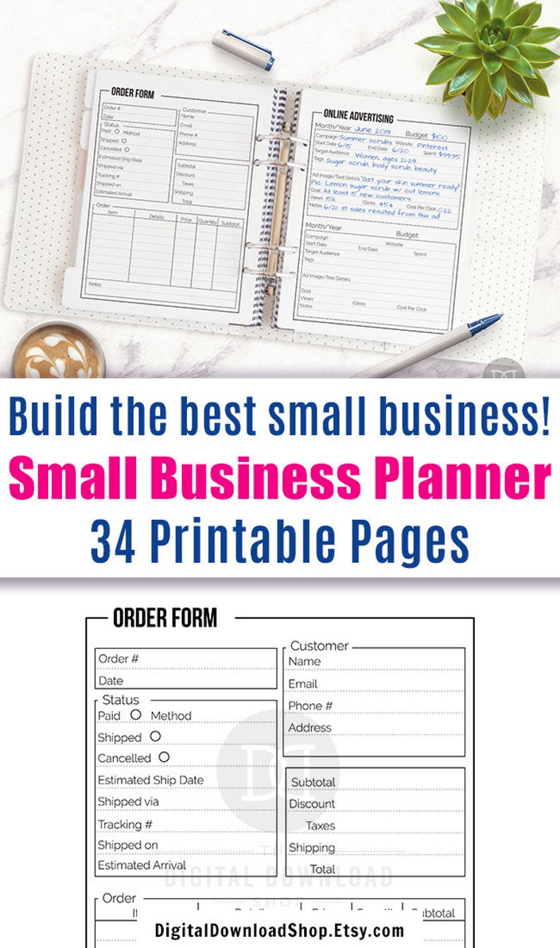 Small Business Planner Printable Home Business Organizer - Etsy