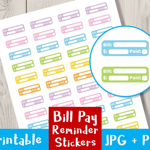 Pay Bill Stickers Bullet Journal Stickers Printable Planner - Etsy